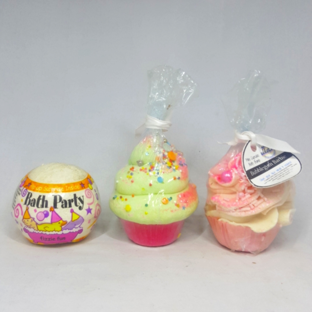 3pcs mini cupcake bath bomb